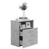 Bedside Table - vidaXL - Concrete Grey - 50x32x60 Cm - 2 Drawers - Contemporary Design