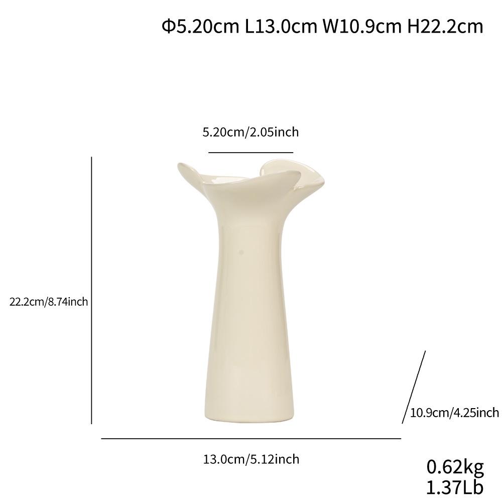 Creative Rice Mouth Ceramic Vase Fashionable Nordic Style Desktop Ornament Light Luxury Home Decoration v403 white small