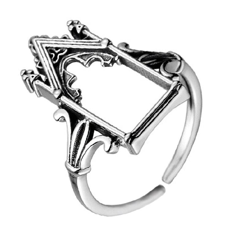 

Living Mouth Rings Men s European and Beautiful Gothic Castle Shape Novel Rings 1