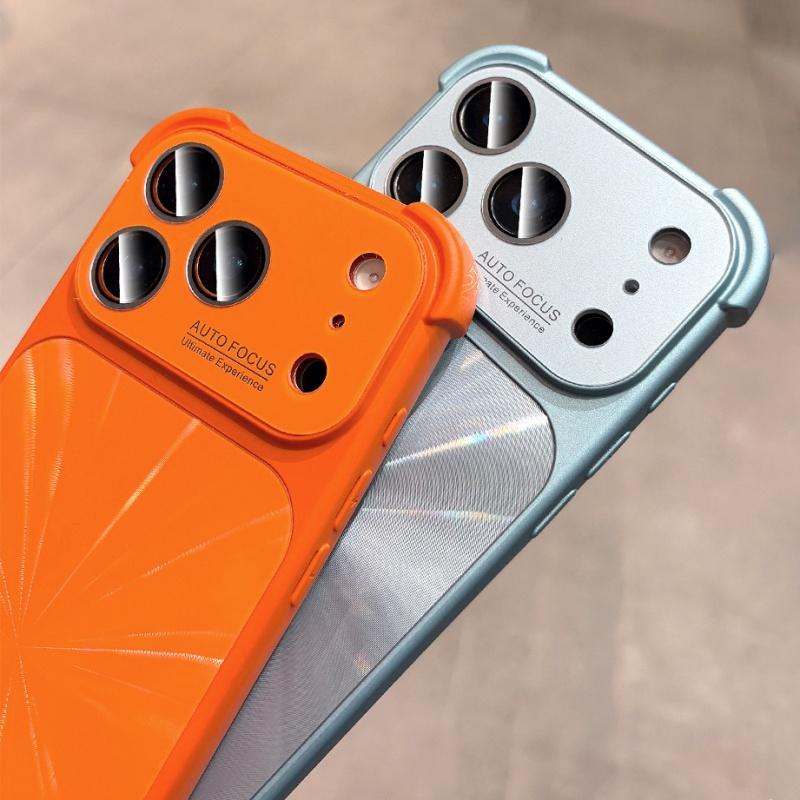 Bumper Shockproof Soft Silicone Case For iPhone 15 14 13 16 17 Pro Max Laser Aurora Glass Lens Protection Touch Buttons Cover