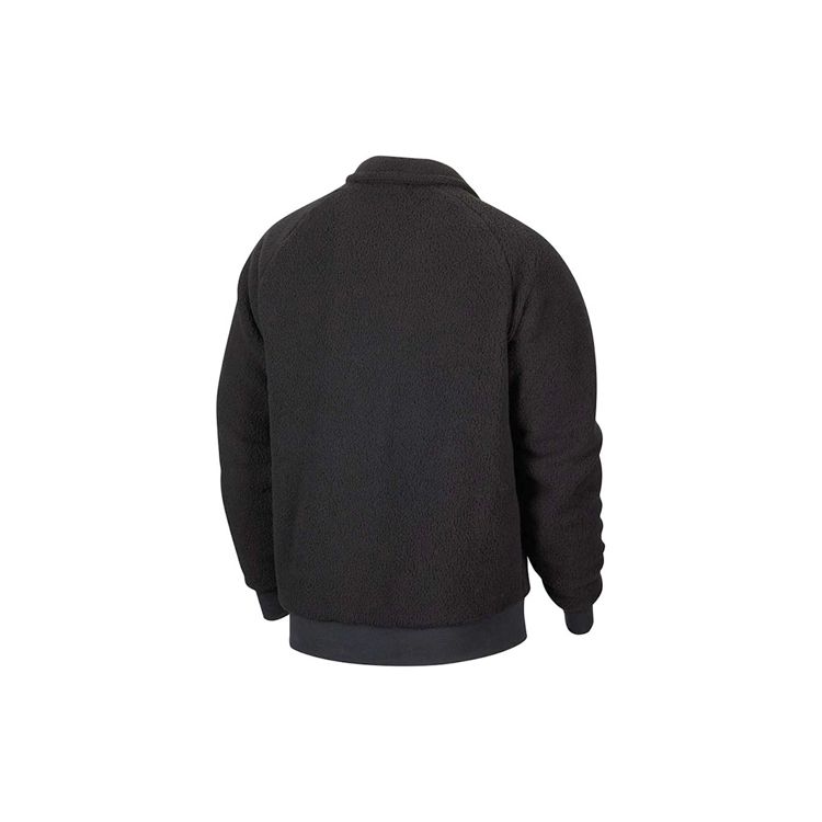 Nike Solid Color Stand Collar Fleece-Lined Casual Sports Jacket Men Outerwear Black Ck5286-010