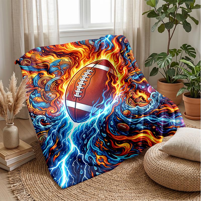 Electric Football Fire 3 Theme blanket Lightweight Warm Flannel Blanket Decorative Throw Blanket for Home Decoration