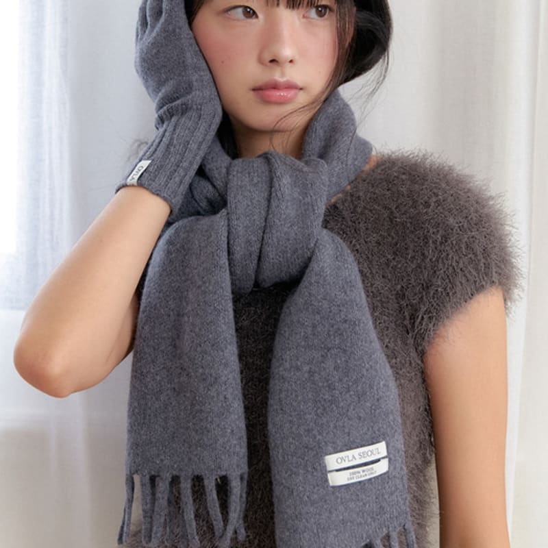 OVLA (gift wrapping) (WOOL 100) golgi gloves and muffler set WS004