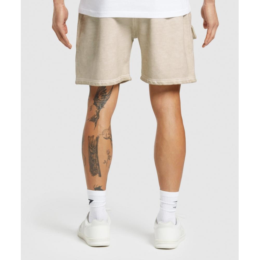 Gymshark Heavyweight Washed Cargo Shorts Pebble Grey A5a6e Gclb.