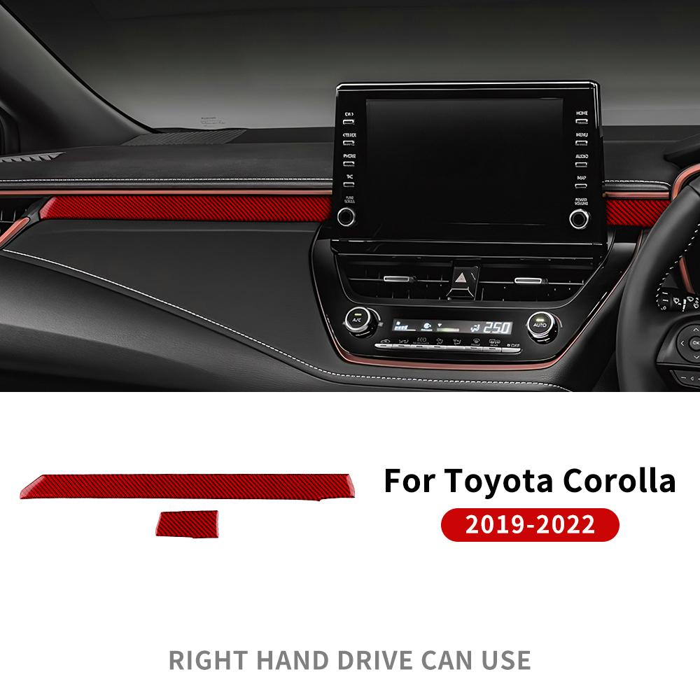 Real Soft Carbon Fiber Sticker For Toyota Corolla 2019 2020 2025 2025 2025 2025Co-pilot Strip Panel RHD LHD Interior Accessories