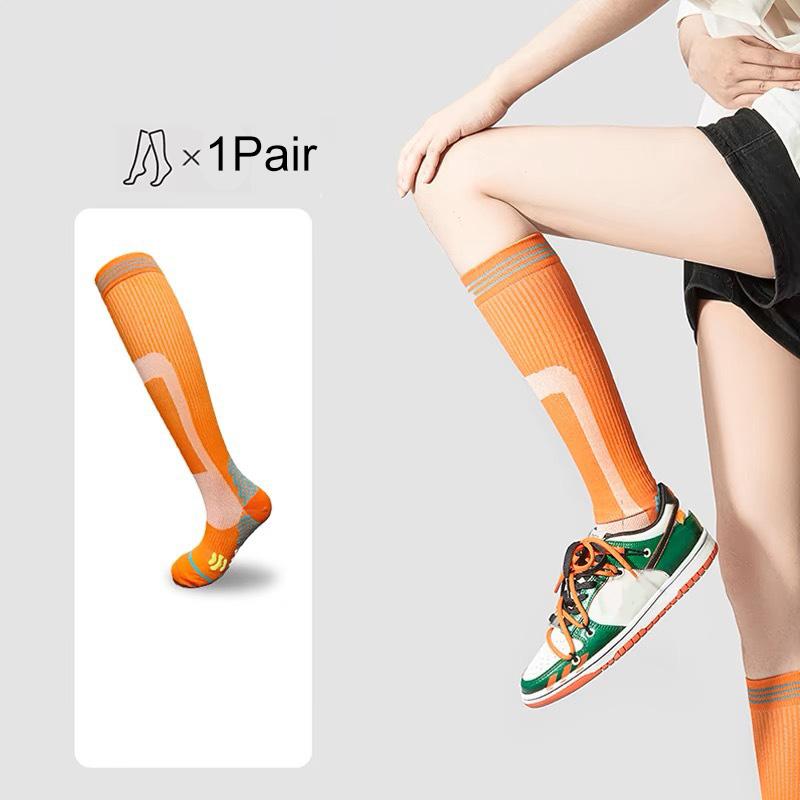 1Pair Compression Socks Non-slip Calf Support Brace All-Season Use Women for Sports Knee High for Running Cycling Football