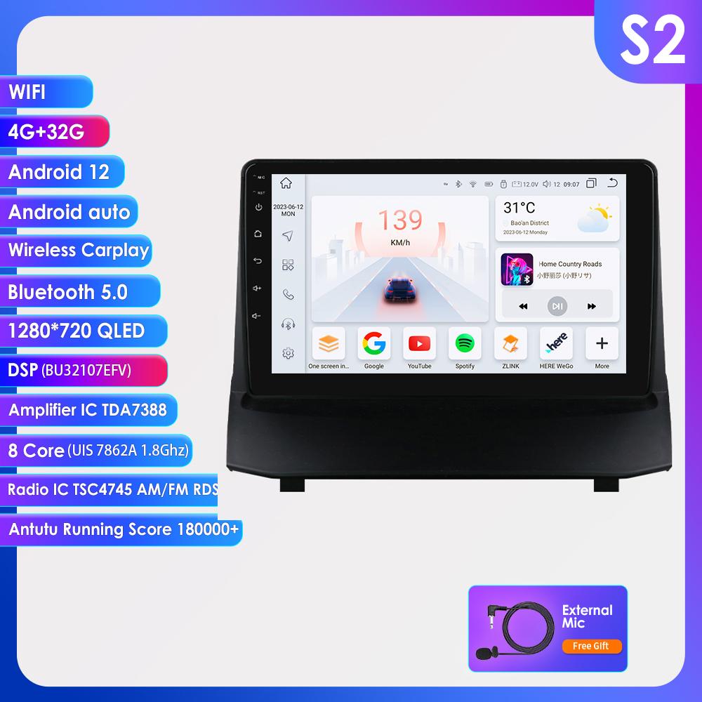 Autoradio Android 2din pentru Ford Fiesta 2009 - 2017 Radio auto Multimedia Player video Navigație GPS Ecran inteligent Unitate principală Carplay 4G WIFI DSP