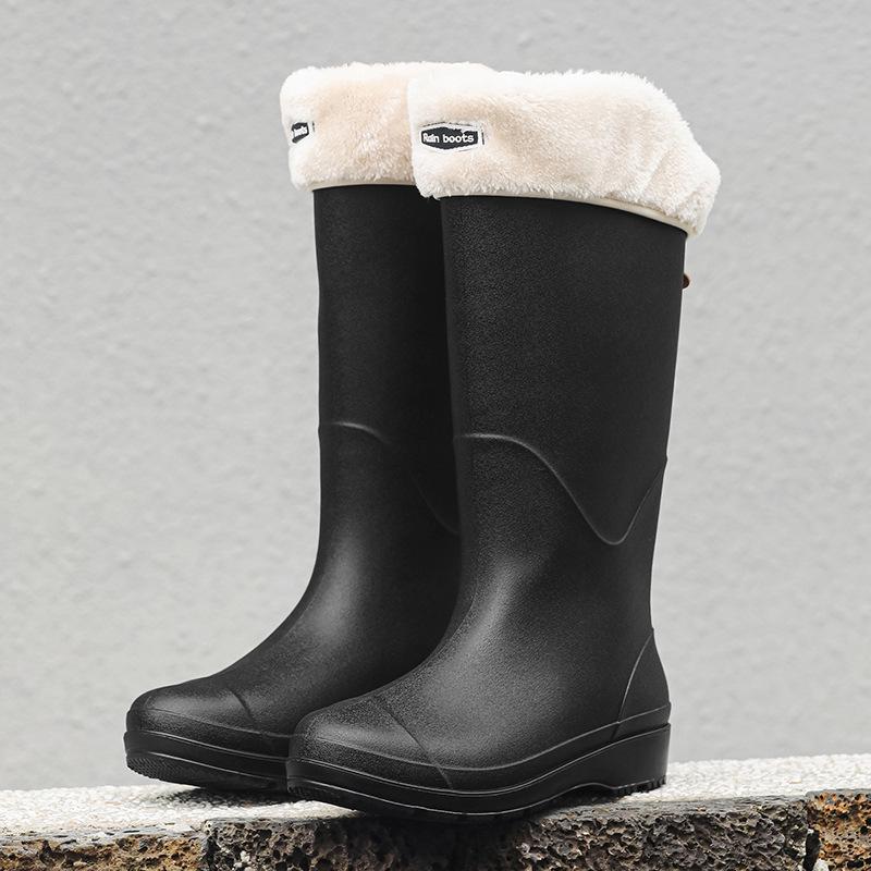 Unisex High-Top Waterproof Rain Boots - Lightweight, Non-Slip, Long Rubber Overshoes for Outdoors