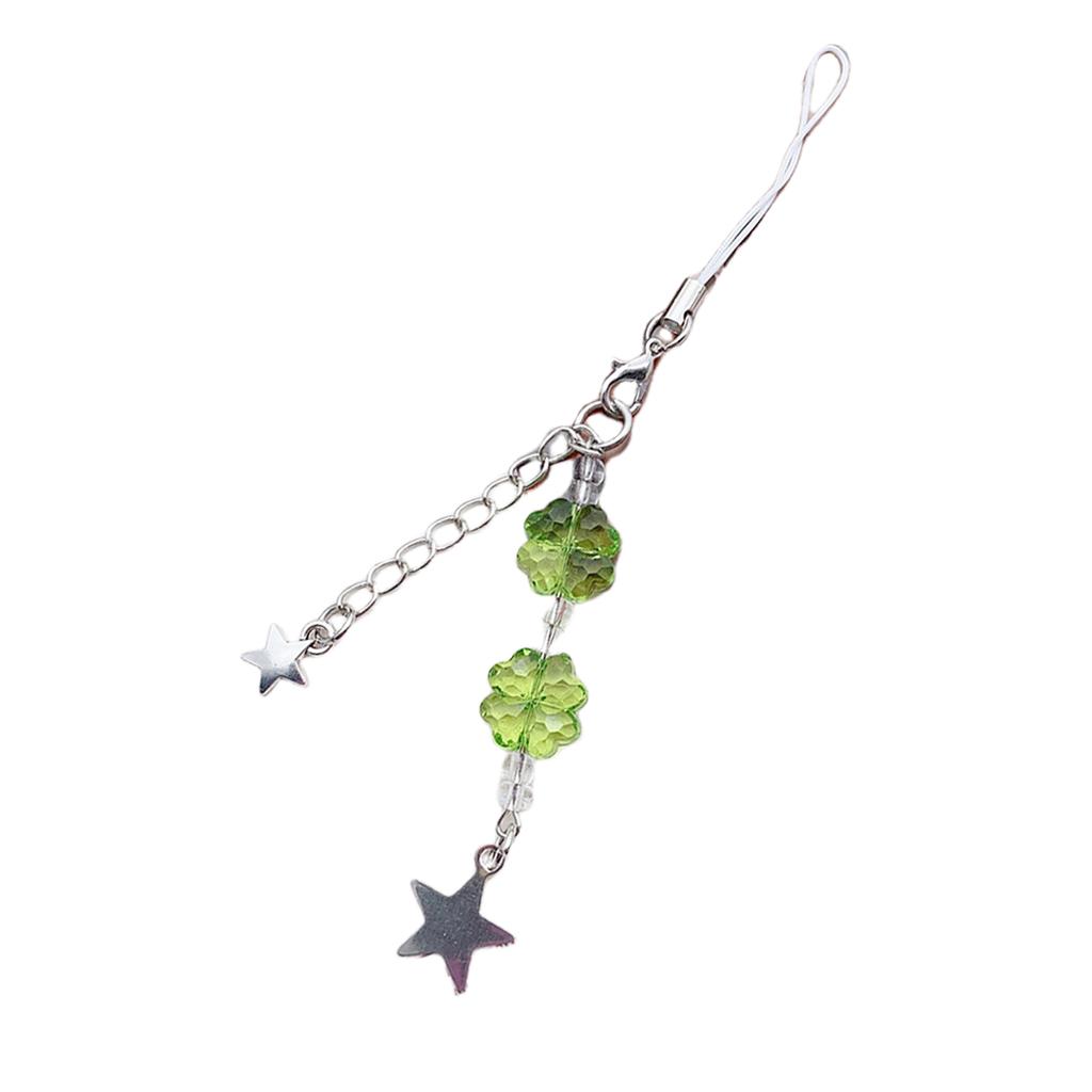 Cute Beaded Star Phone Chain Ornament Heart Beaded Cellphone Pendant Phone Lanyard Bag Charm for Fashionable Individuals
