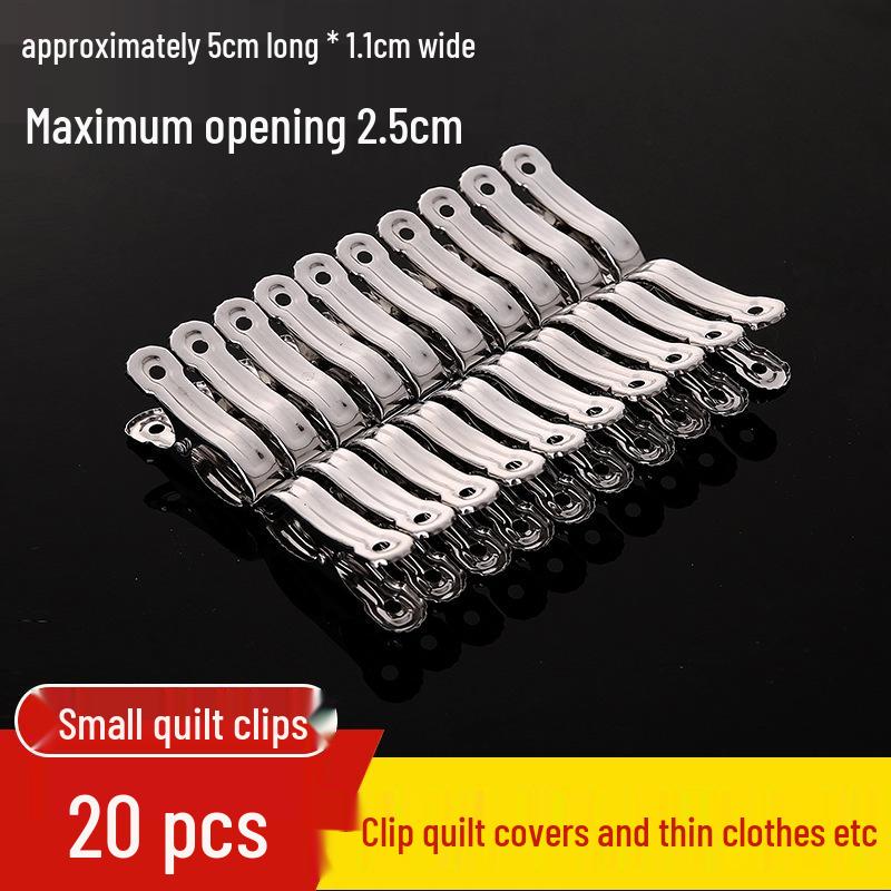 Stainless Steel Windproof Clothes Drying Clips - Large, Heavy-Duty Quilt and Sock Clips.