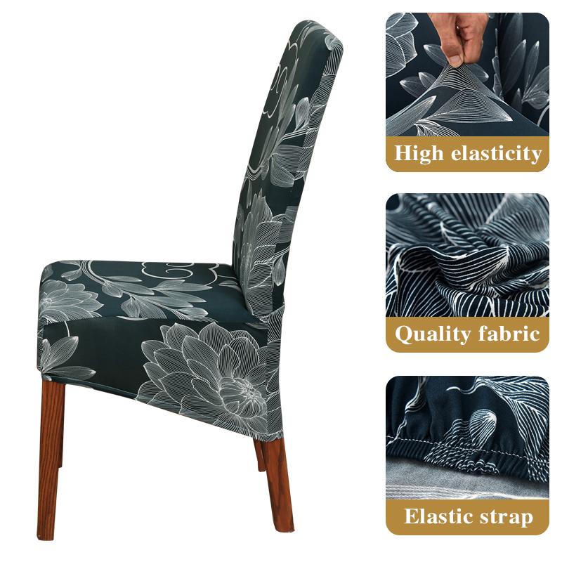 Pokrowiec na krzesło w rozmiarze XL z nadrukiem, elastyczny, z długim oparciem, z pokrowcem na krzesło do jadalni, hotelu, bankietów, dekoracji wnętrz