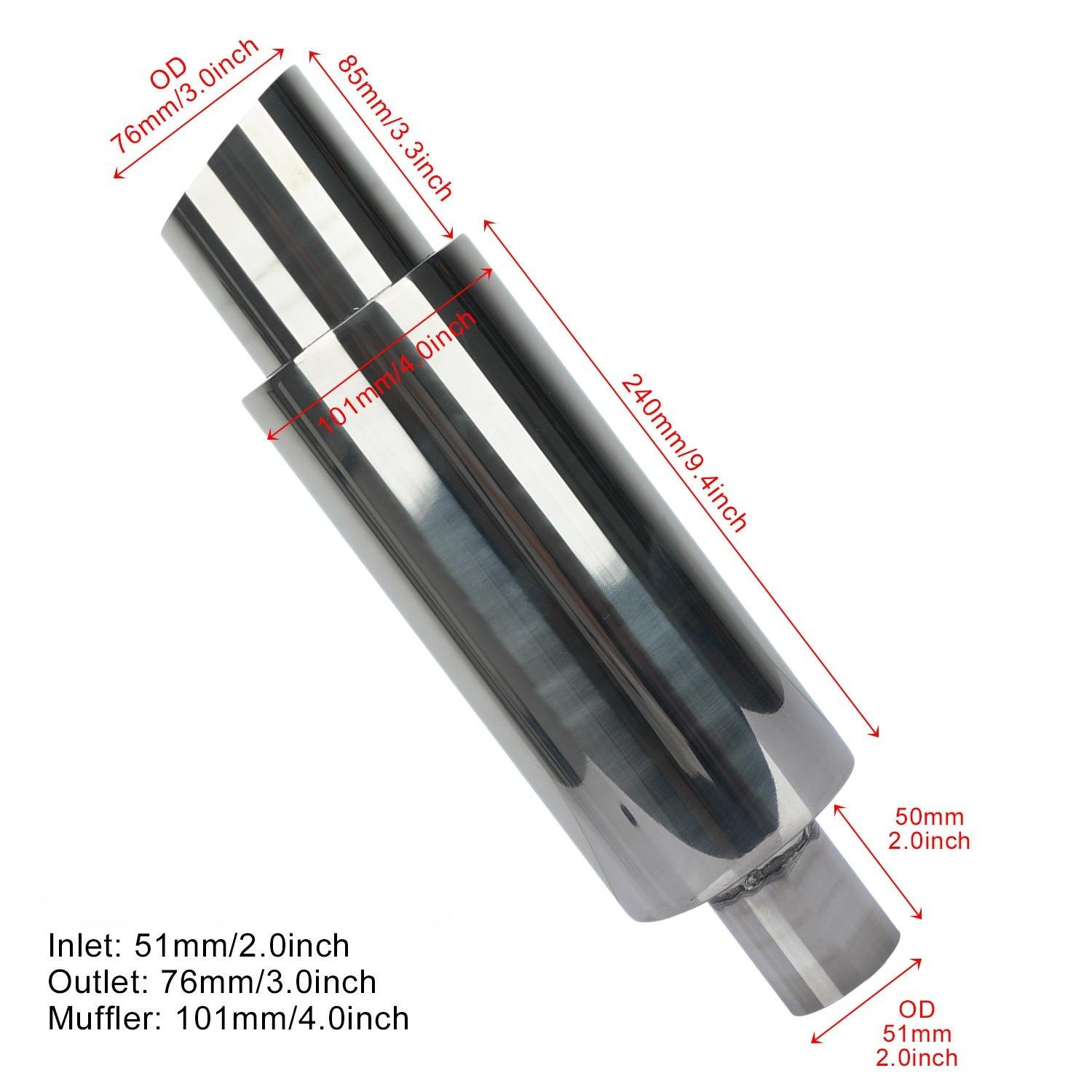 Универсальная выхлопная труба из нержавеющей стали, глушитель для автомобиля