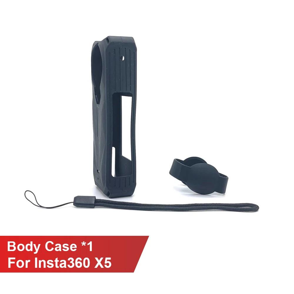 Magnetische Adapterhalterung/Gehärtete Folie/Silikon-Basiskörperhülle Objektivdeckel/Metall PC Kaninchenkäfig Für Insta360 X5 Kamerazubehör