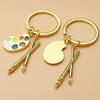Palette & Paintbrush Keychain Pendant Creative Art Theme Keychain Portable Keychain