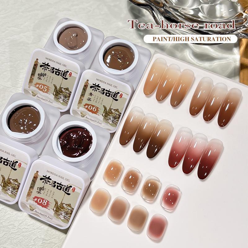 

2024 Solid Pat-Pat Gel: 4-Color Ancient Tea Horse Road Nail Art Gel for Salons