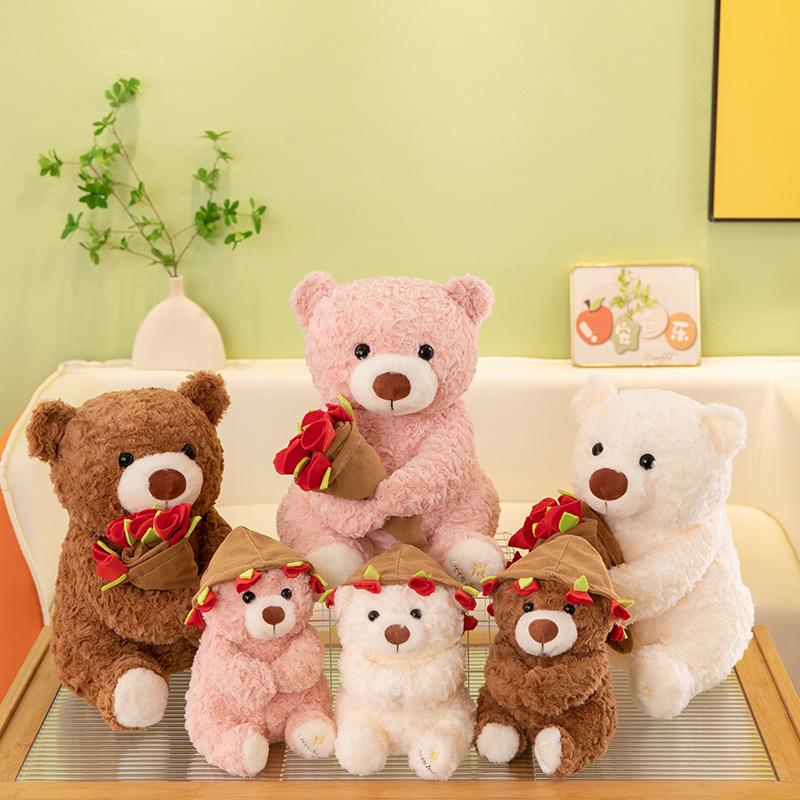 Valentine's Day bear plush toy rose doll gift cute doll teddy bear confession hug bear