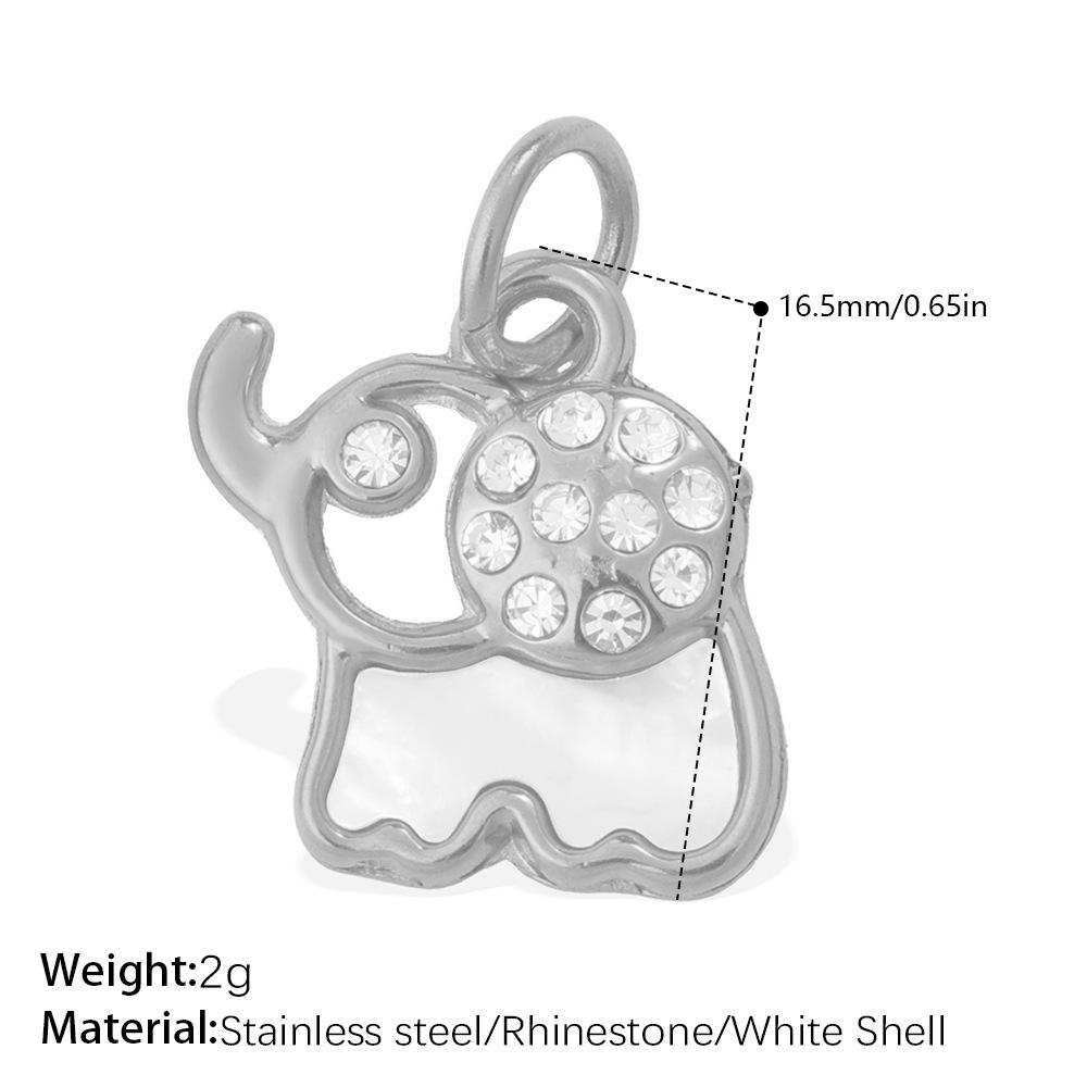 Exquisite Small Animal Series Pendant Stainless Steel Rhinestone Zircon Elephant Butterfly Diy Accessories