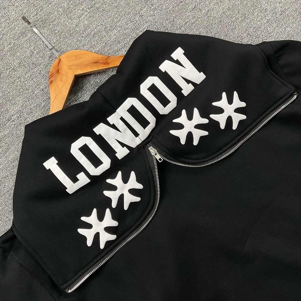 LUXEONStreetwear Zipper Hoodies Men Women High Quality Black Sweatshirts Casual Pullovers