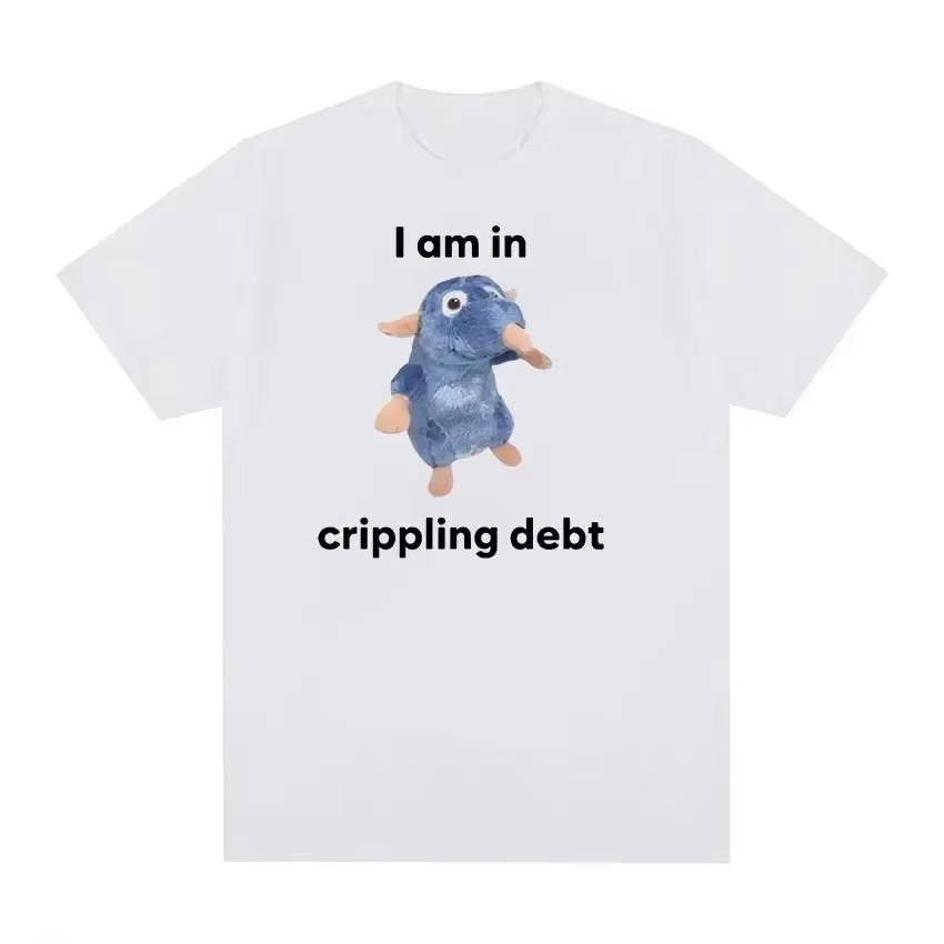 Debt Rat Plush Funny Meme Printed T Shirt Women Casual Fashion Tshirts Shortsleev Oversized T Shirt Yk Top Gothic Tshirts