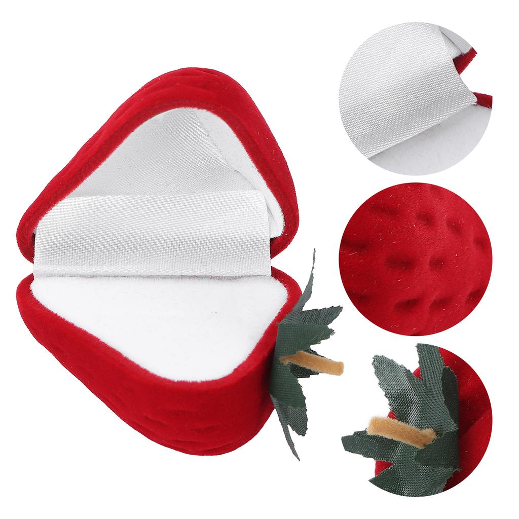 Red Strawberry Ring Box Personalized Jewelry Ring Gift Box for Proposal Engagement Wedding Gift