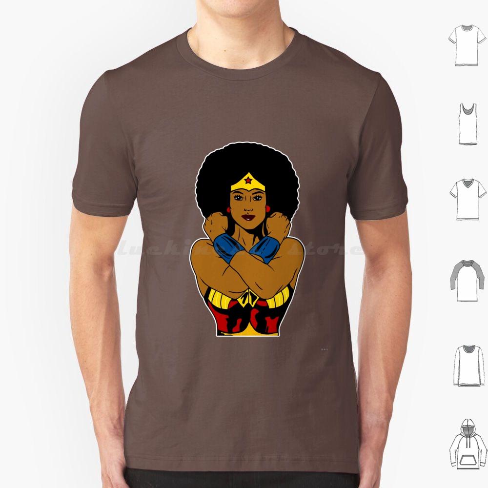 Strong Black Superhero Woman Afro Melanin T Shirt 6xl Cotton Cool Tee African American Africa Afro American Superhero Black