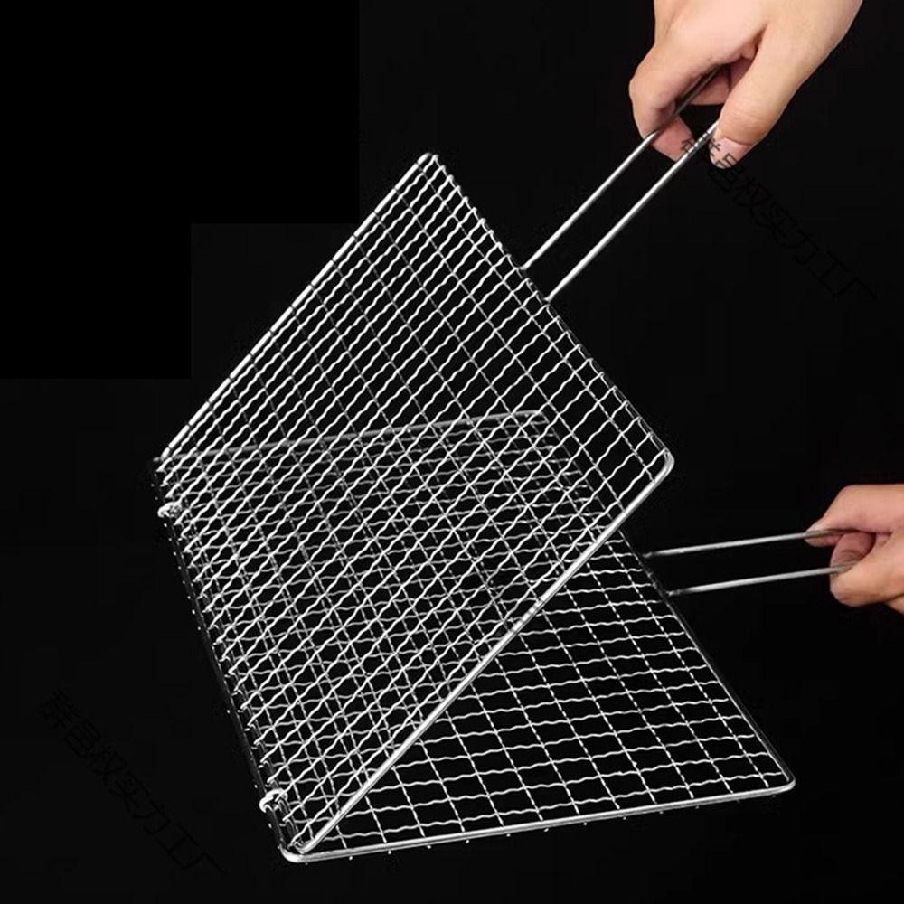Stainless Steel Fish Grilling Rack Double-sided Square Meat Grilling Rack Thickened High Temperature Resistant Grilled Fish Net