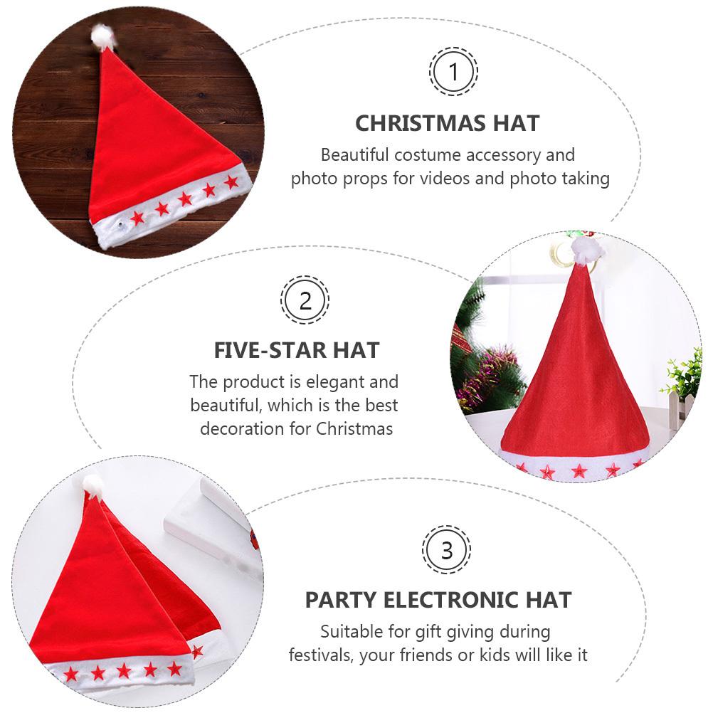 3pcs Led Christmas Light Up Party Hat For Adult Kids Christmas Electronic Hat Holiday Costume Headdress Party Prop other