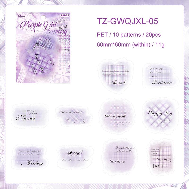 Gewu Wonderland Series Vintage Smudge English Text Landscape PET Sticker Creative DIY Journal Material Collage Stationery