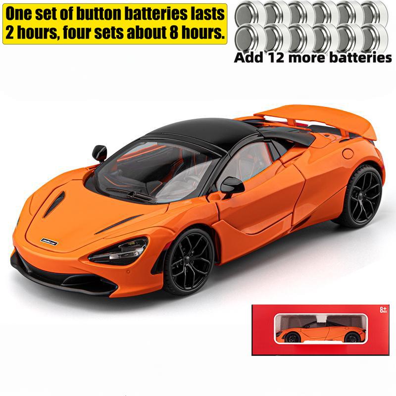 1/18 McLaren 720S Supercar Sports Car Alloy Metal Diecast Model Car Sound & Light Pull Back Collection Hobby Decoration Present