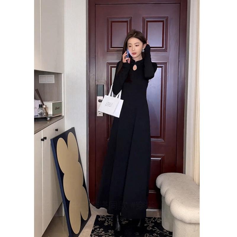 Christmas senior gentle wind red dress women's autumn and winter slim and thin new Chinese festive banquet dress
