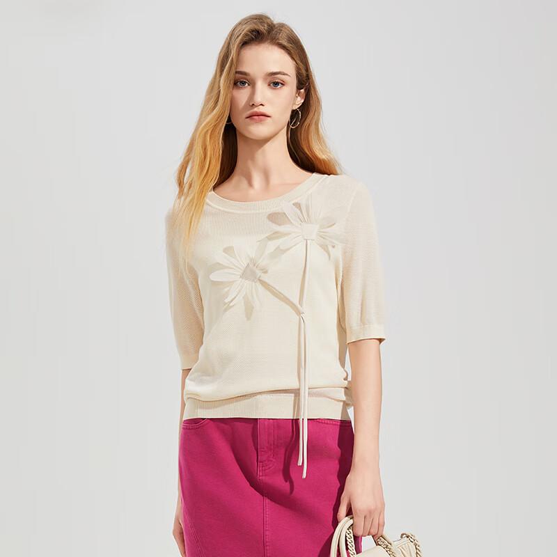Women's Round Neck Short Sleeve Knit Top