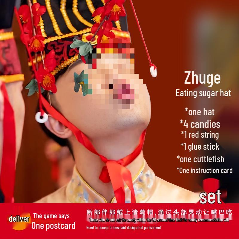 

Zhuge Candy Hat Bridal Games Set: Fun Wedding Props for Groom Pranks & Interactive Bride Matches