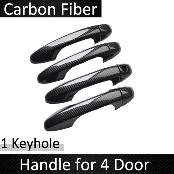 for Toyota Innova MK2 AN140 2015~ Carbon Fiber Door Handle Cover Car External Protective Accessories Goods Styling Stickers