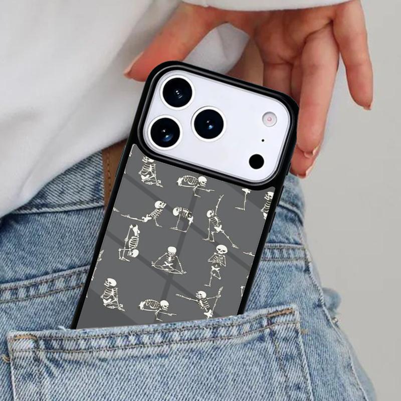Skeleton Yoga Phone Case for iPhone 17ProMax 12 13 14 15 16e 17 Pro Max Plus Air Cover