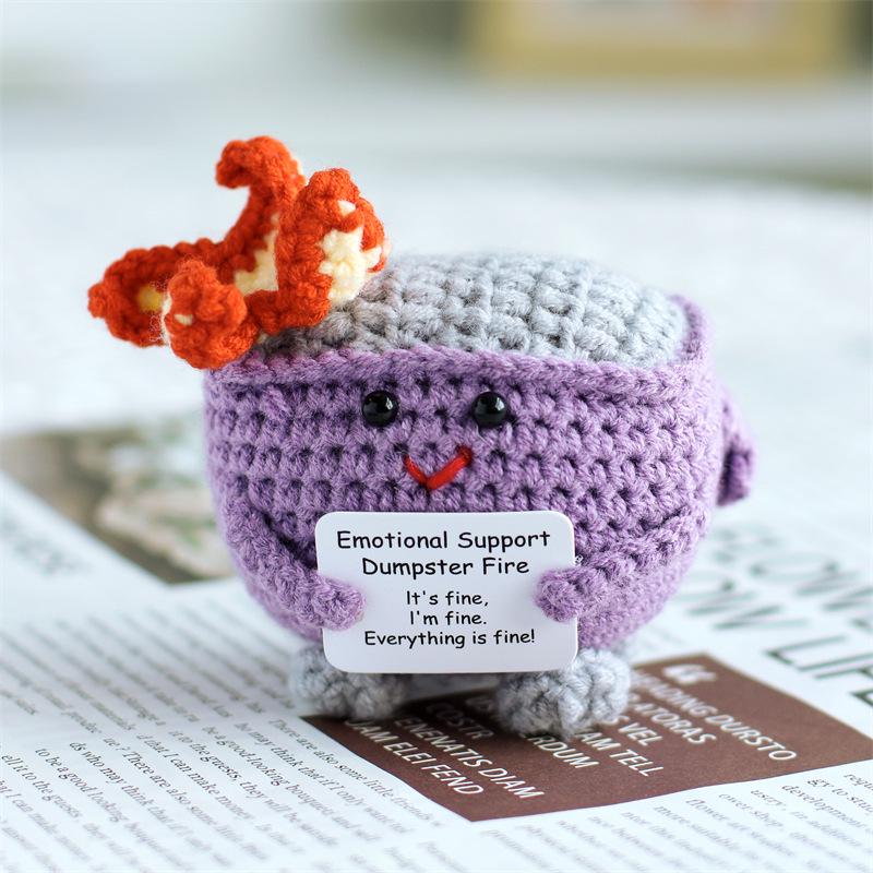 Cross-border Positive Energy Potato Crochet Doll: Humorous Yarn-Knitted Bonsai Ornament and Gift Card