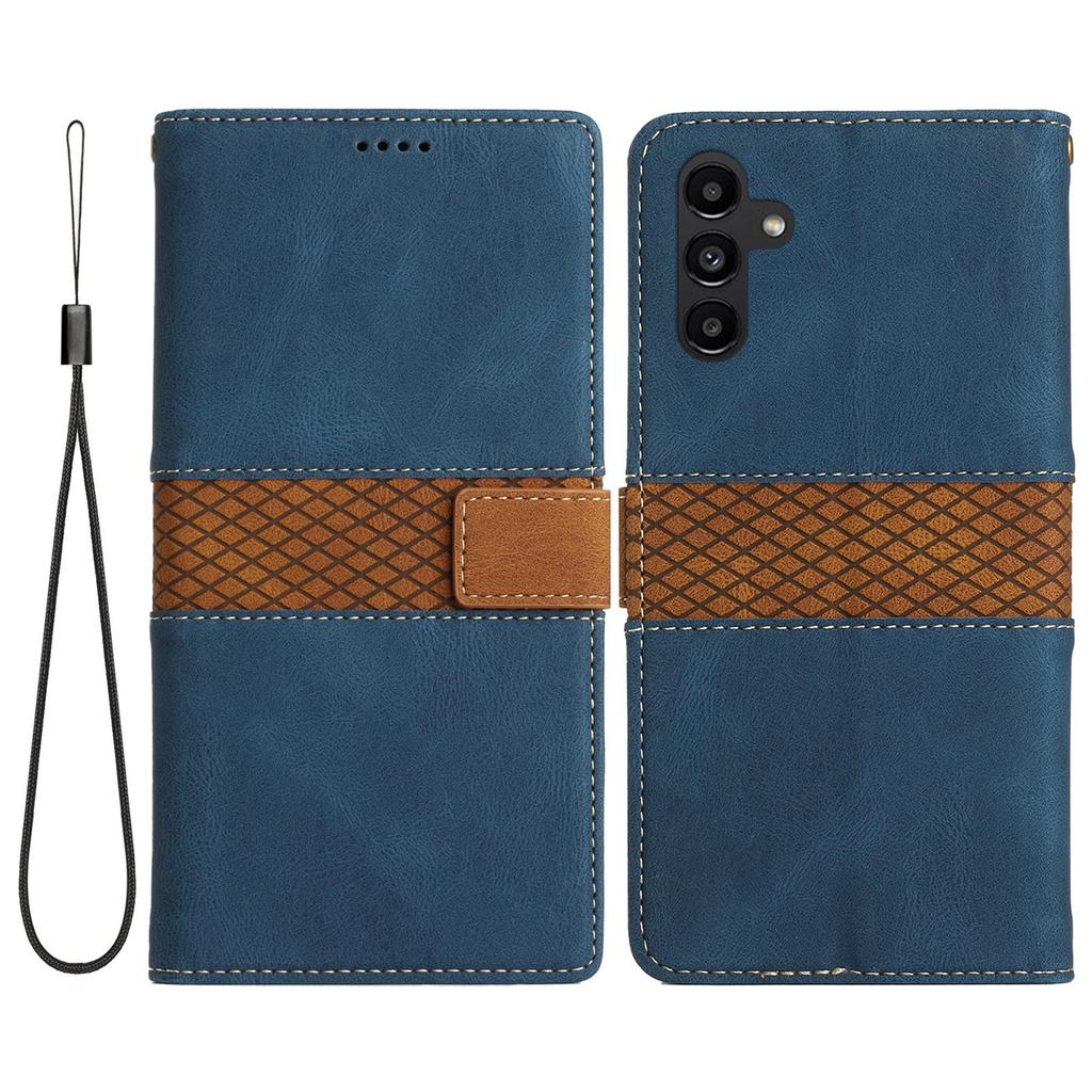 For Samsung Galaxy A35 5G Leather Case Grid Splicing Stand Wallet Phone Cover