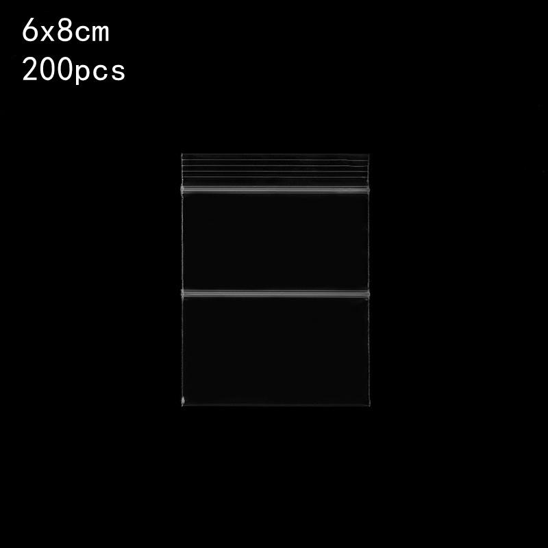 200 Pièces Sacs Transparents à Double Pochettes Fermeture Zip Maison Voyage Pour Décoration Accessoire Perles Bijoux Bague Emballage Rangement