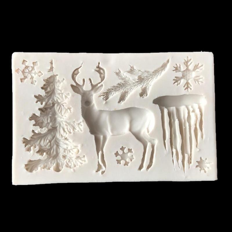 Christmas Moose Head Silicone Cake Mold Baby Party Fondant Cake Decorating Tools