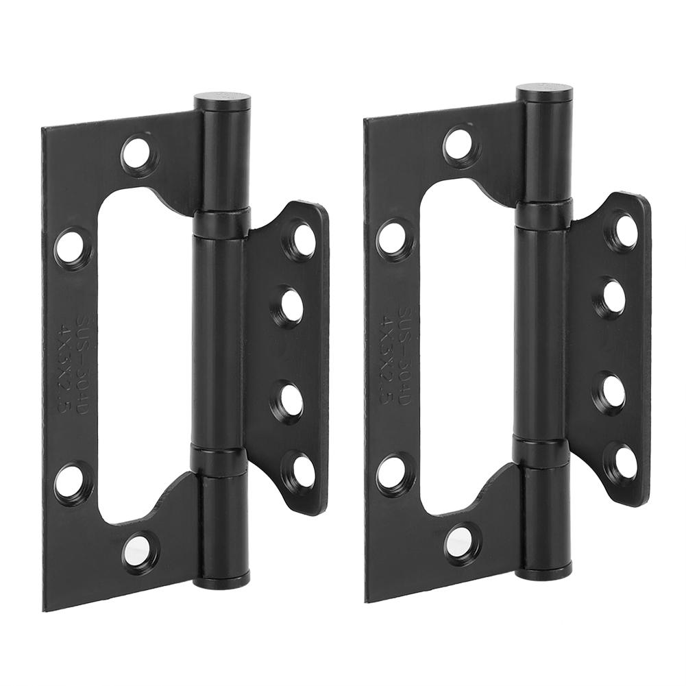 304 Stainless Steel Door Hinge Concealed Butt Hinge Black Furniture Hardware Cabinet Accessories