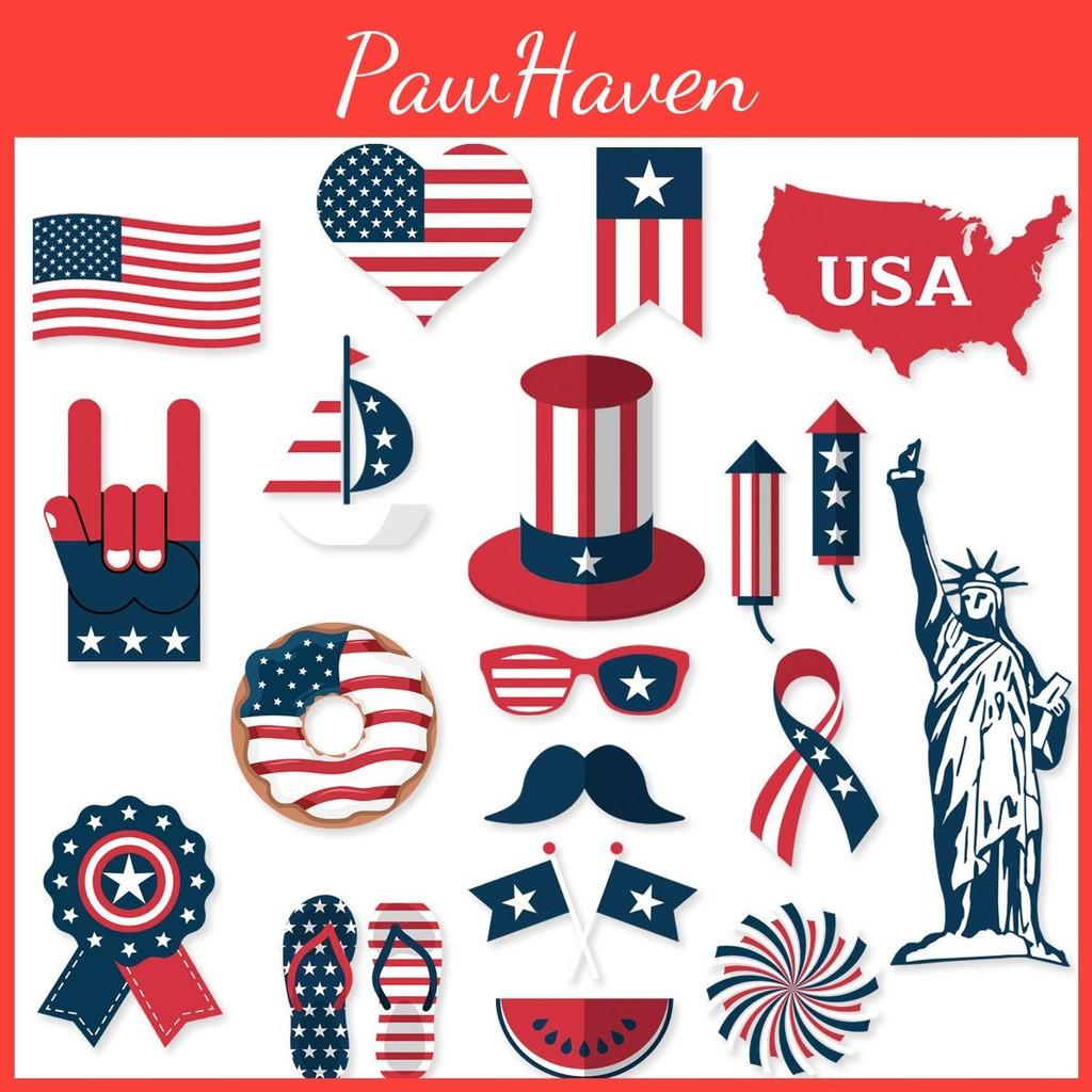 Day Party Independence Foto-Requisiten mit 20 Papierdekorationen für Feiern