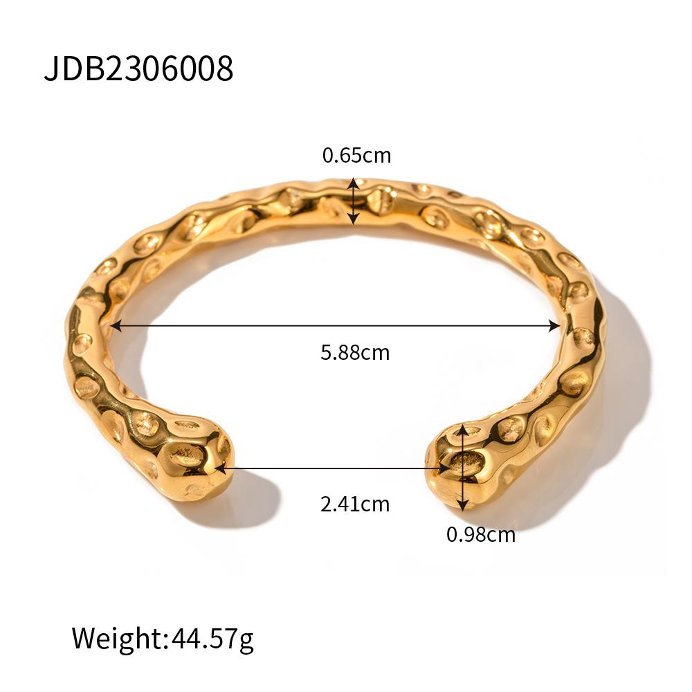 Youthway Simple Gold Plated Stainless Steel Cuff Bracelet Set Waterproof Jewelry Accessories for Women
