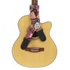Tracolla per chitarra con stampa a motivo fluorescente e estremità in pelle PU, larghezza 5 cm, regolabile per chitarra e basso