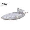 Stylish Home Accents Elegant Bird Leaf Shaped Trinket Dish, Resin Jewelry Tray, Vintage Gold Ring Decorative Entrance Tray Holder for Nightstand
