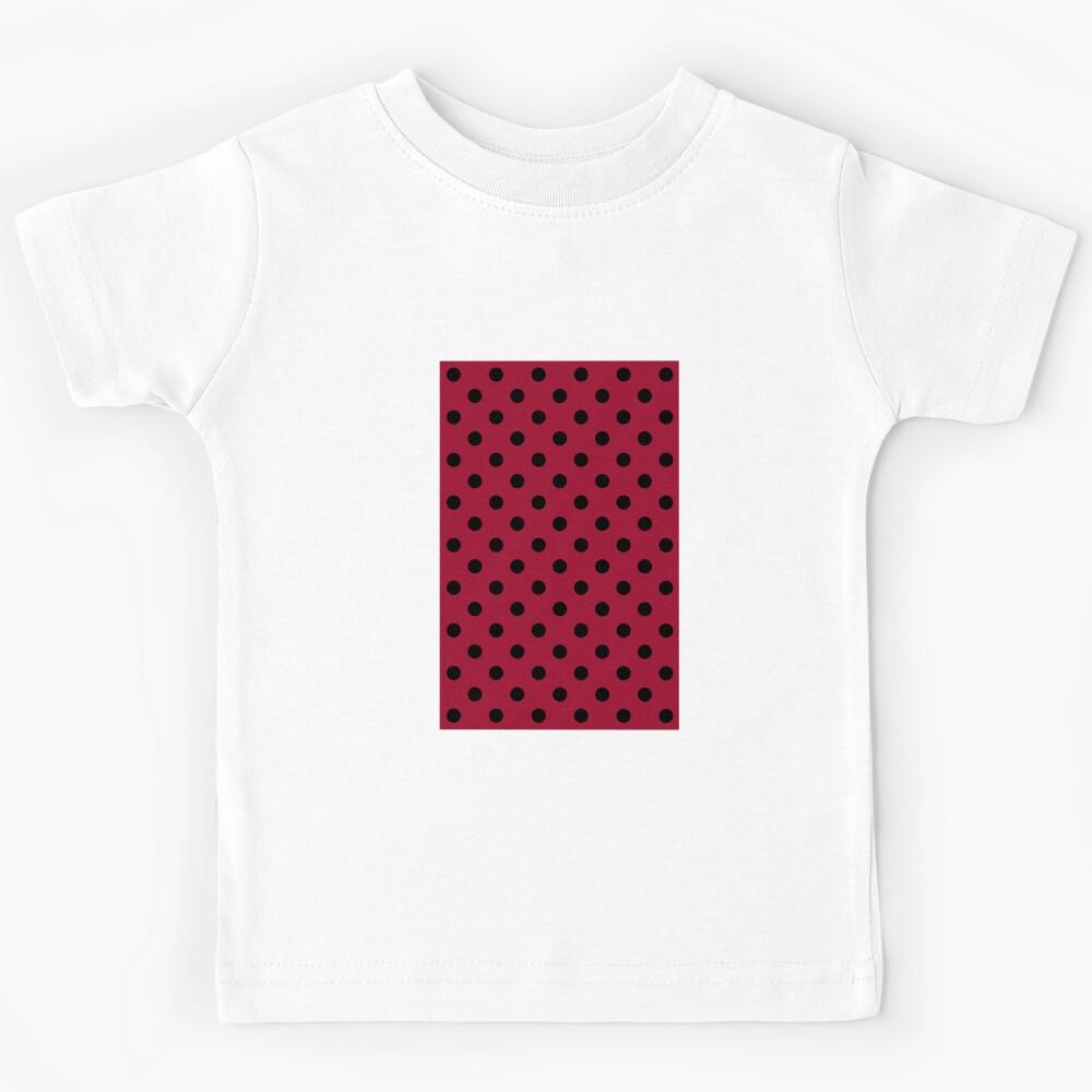 Black Polka Dots On Red Kids T-Shirt 170