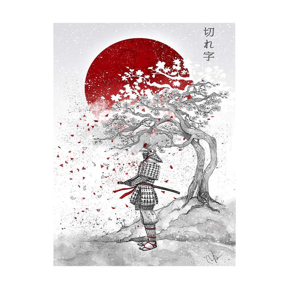 Japanese Zen Ink Painting Art Posters Canvas Paintings Samurai Moon Koi Maid Kanji Wall Art Prints Decoration Kawaii Room Decor