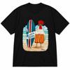 Funny Aloha Chicken Surf T-Shirt – Watercolor Rooster Beach Graphic Tee