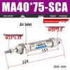 Mini Stainless Steel Pneumatic Cylinder MA Series (16-40mm Bore, 50-200mm Stroke)