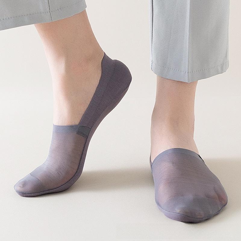 Herren Ultra-Dünne Eis-Seide Rutschfeste Unsichtbare Netzsocken