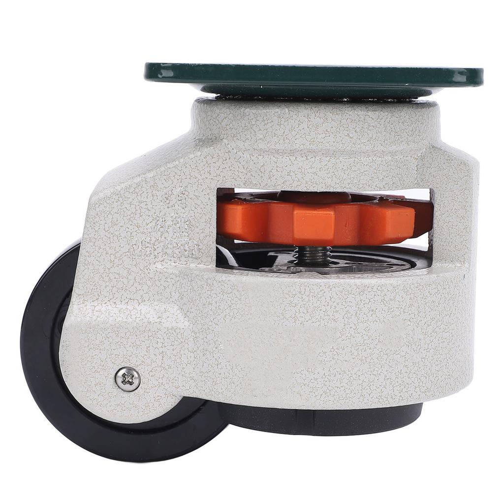 Leveling Caster Adjustable Height Plate Mount Workbench Rotating Caster with 75mm Wheel and Rubber Base