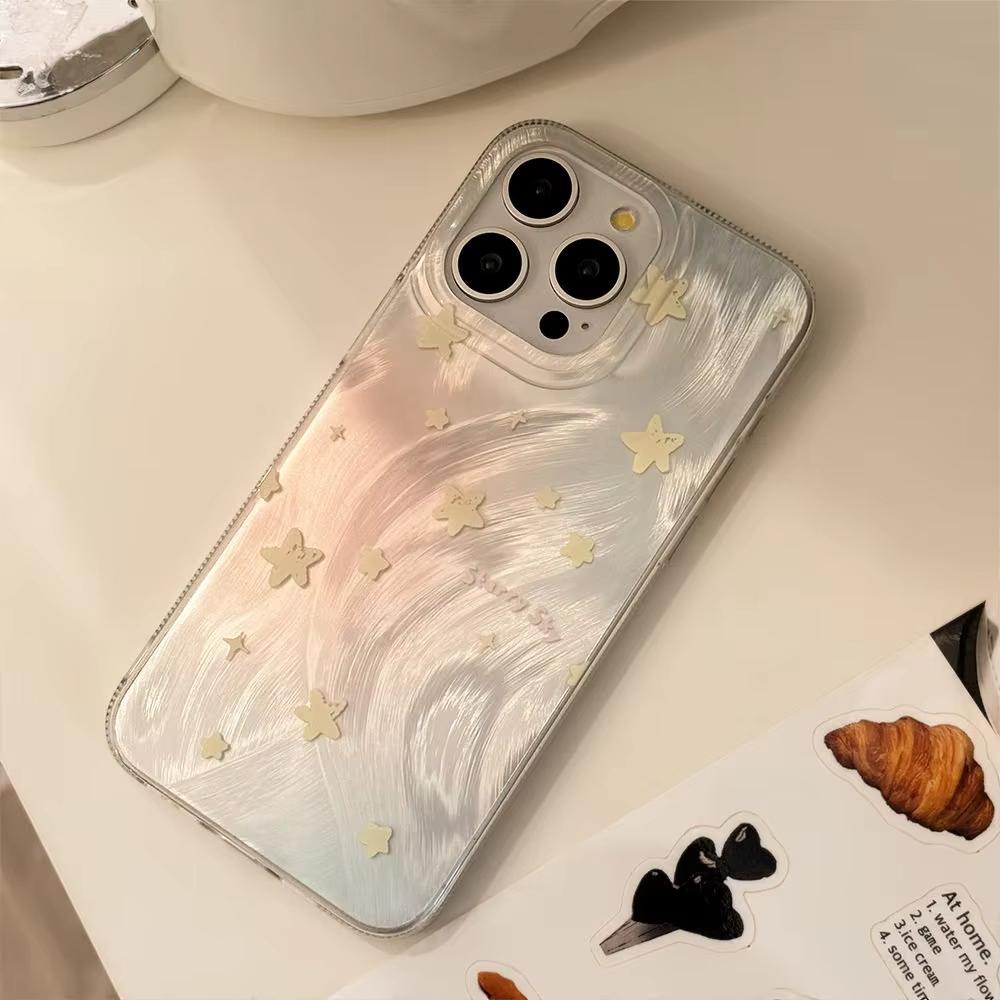 Fashion Laser Gradient Star Phone Case For iPhone 17 16 15 14 13 12 11 Pro Max Plus 16E 17 Air XS Max X XR Back Cover